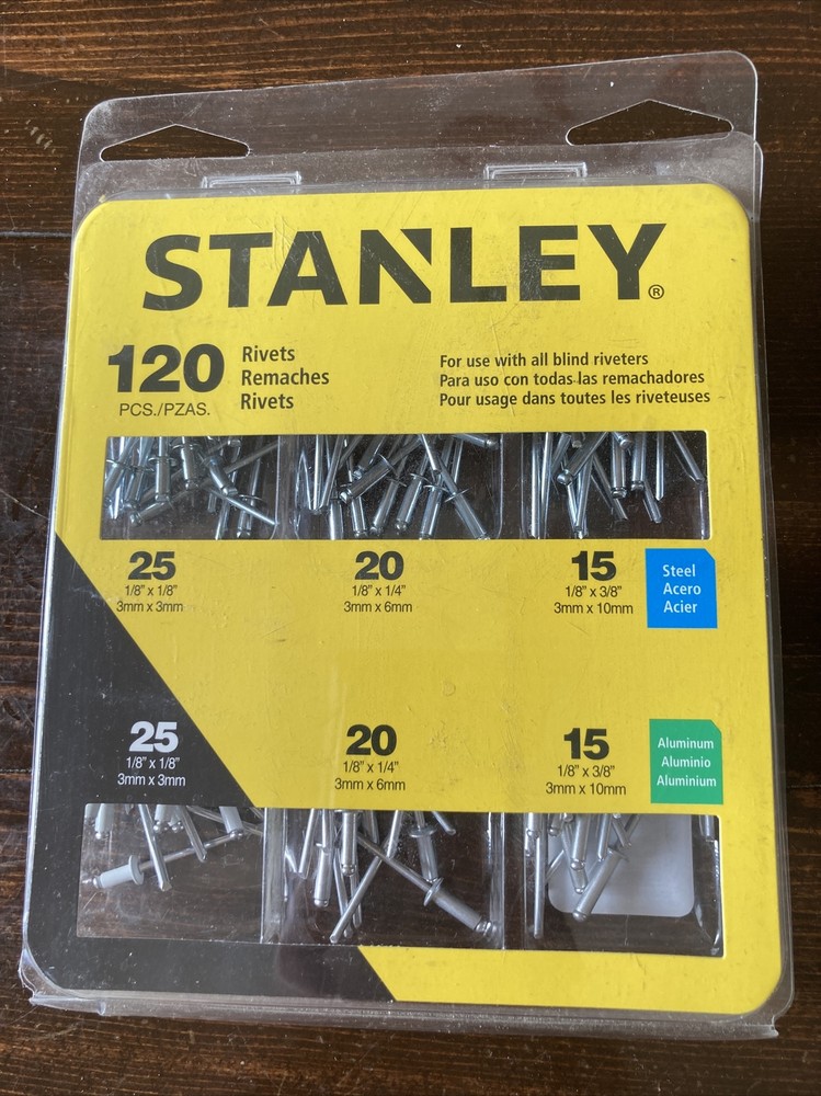 Stanley #R120 Rivet Pack Assortment 120 PCs