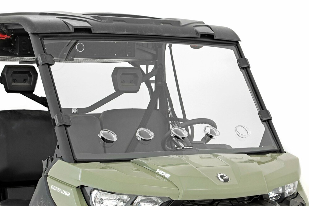 Rough Country Scratch Resistant Vented Full Windshield (16-21 Can-Am Defender)