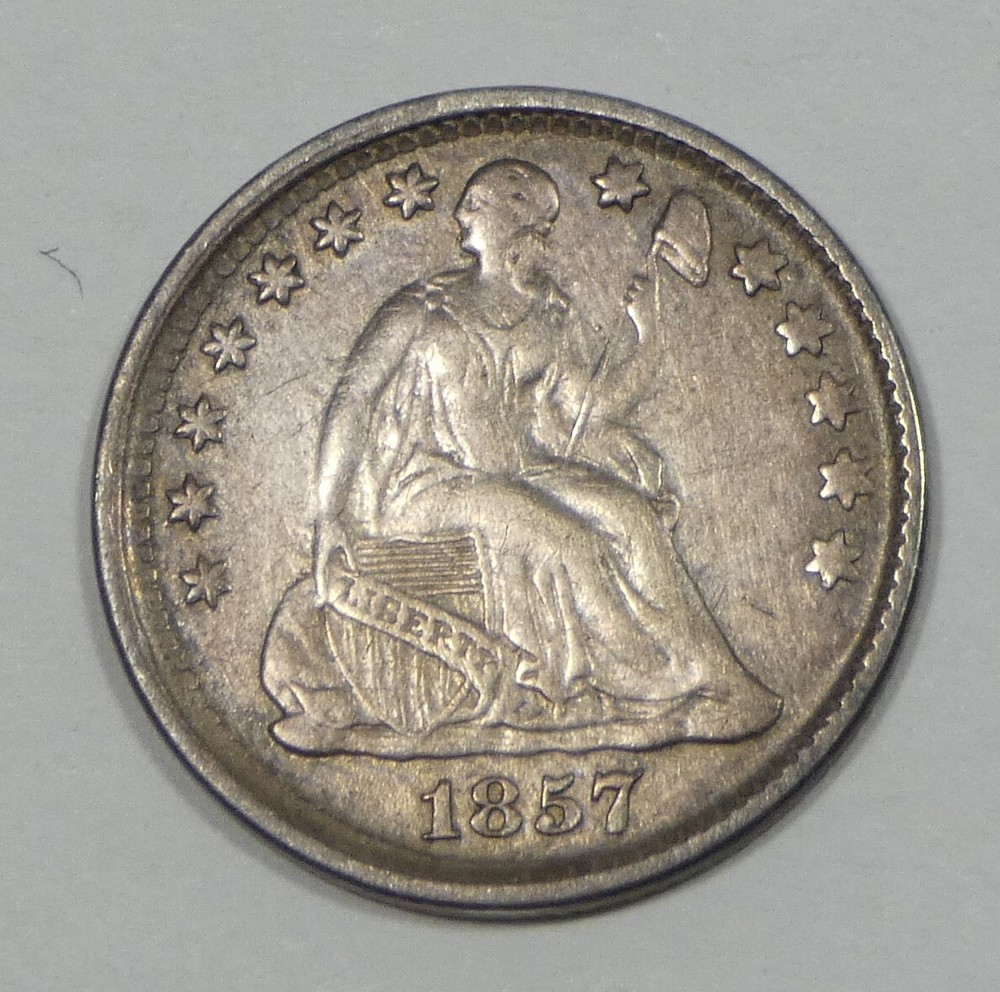 1857 Liberty Seated Half Dime EXTRA FINE Silver 5c