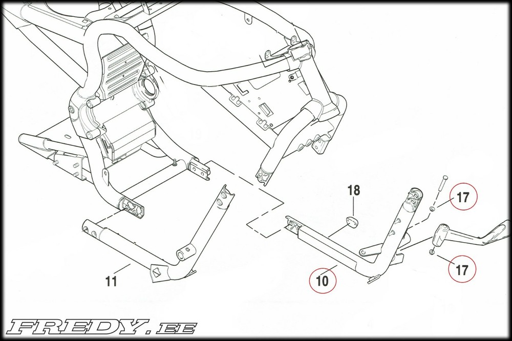 New Left 2007 Harley-Davidson VRSCD Night Rod Frame Lower Rail