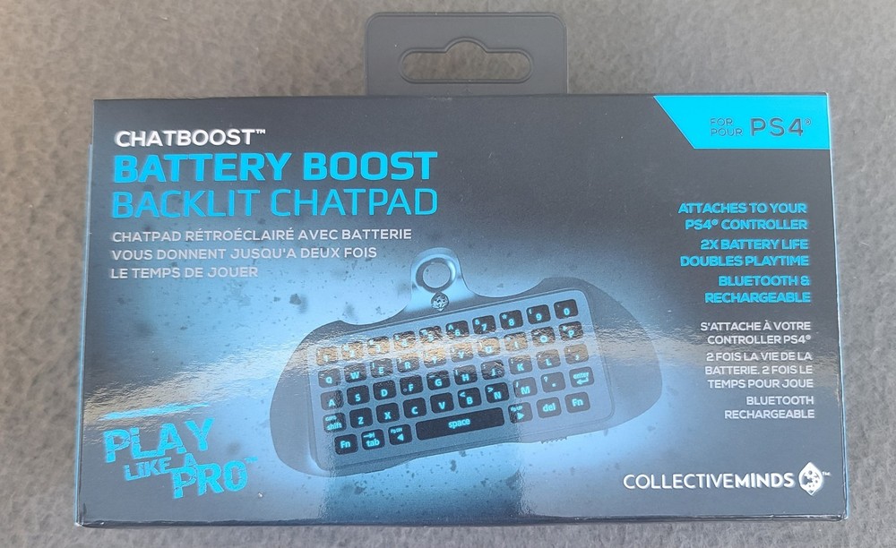 Collective Minds ChatBoost Backlit Chatpad Black for PS4 Controller CM 00080