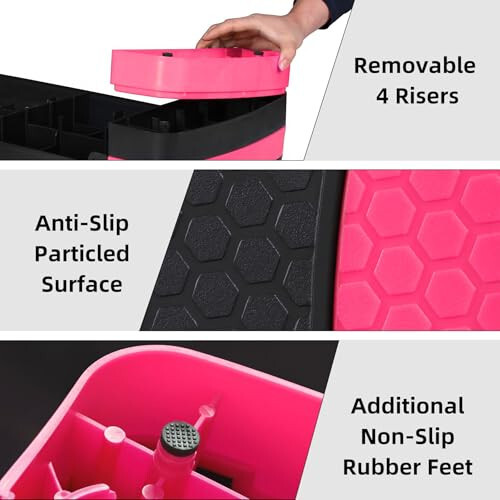 31'' Aerobic Step Platform, Adjustable Exercise Workout Step with Stable Risers,