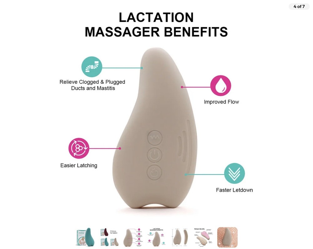 Warming Lactation Massager Soft Silicone for Breastfeeding D8E4