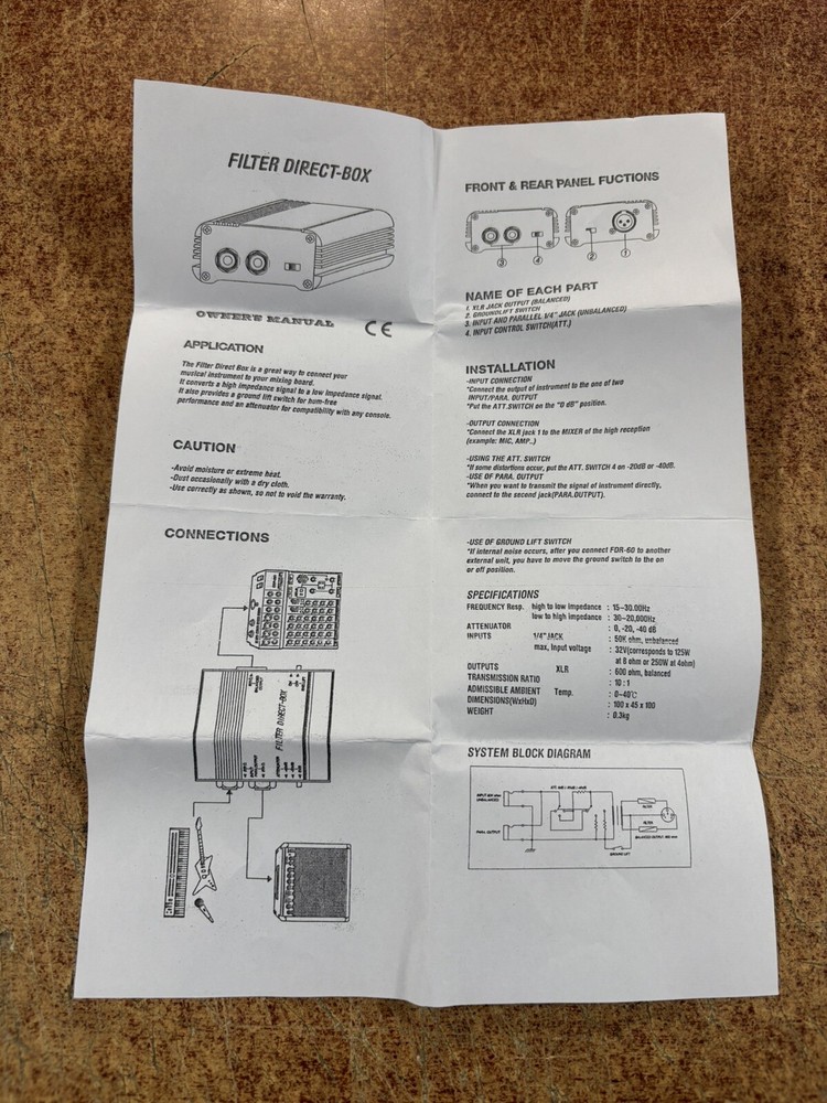 Carvin FDR60 Direct Box