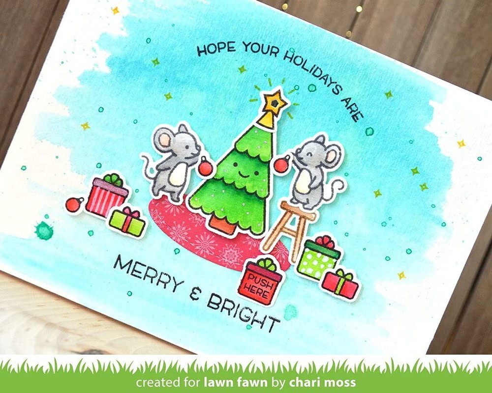 Merry Mice 3x4 Clear Stamp & Coordinating Dies 2PC Bundle LF2684 LF2685