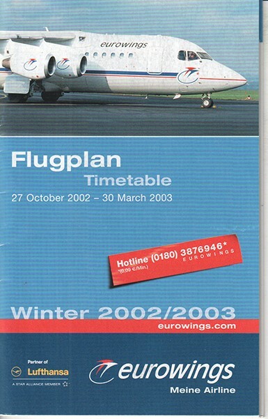 Eurowings timetable 2002/10/27