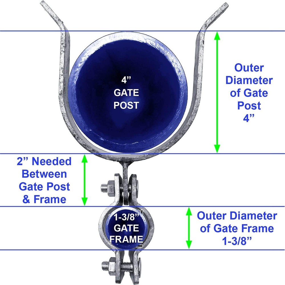 Rust-Resistant Chain Link Gate Fork Latch - Padlock Hole