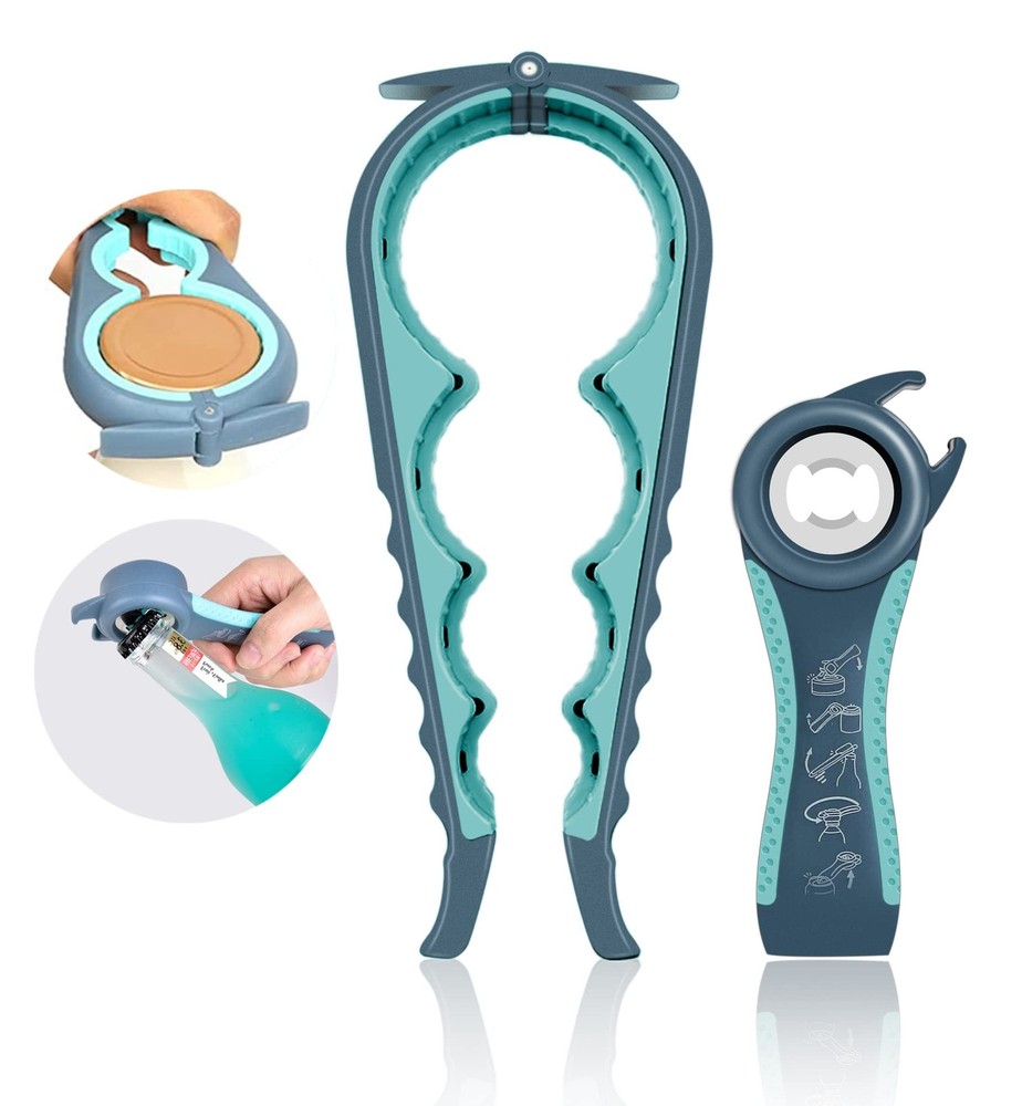 Jar Opener for Weak Hands, Seniors with Arthritis, 5 in 1 Multi Function Bott...