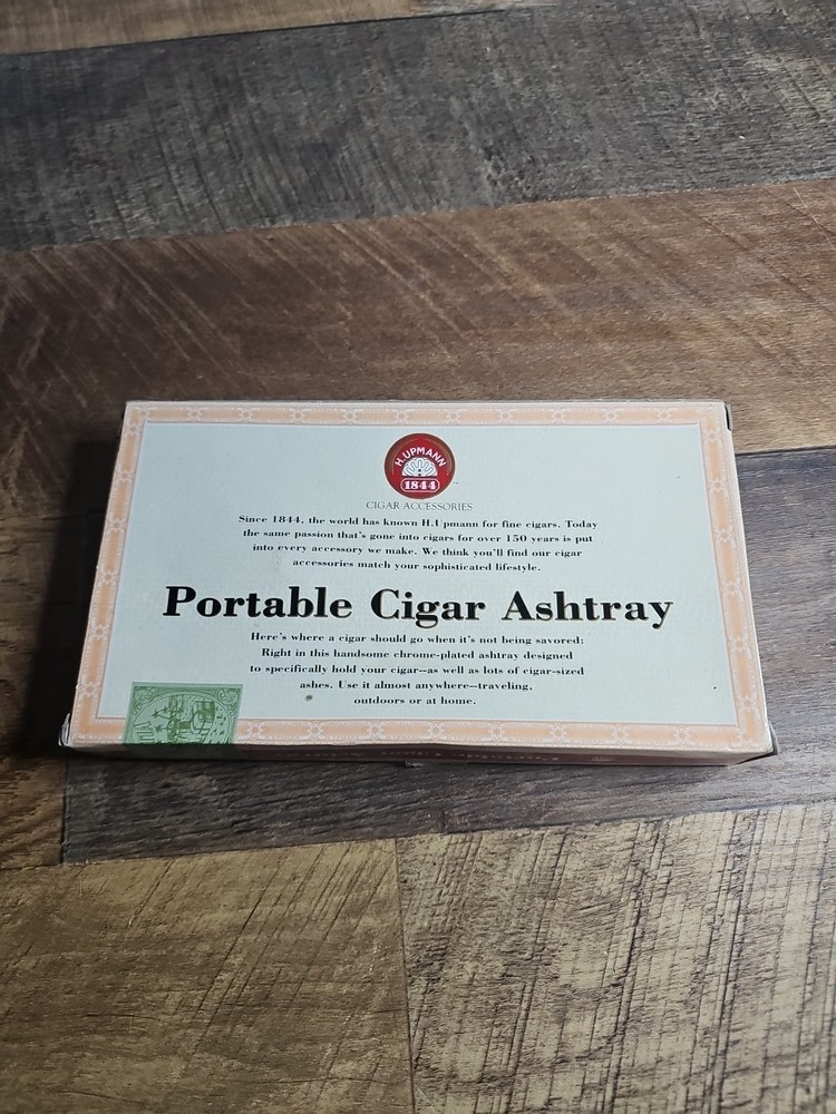 PORTABLE CHROME PLATED CIGAR ASHTRAY