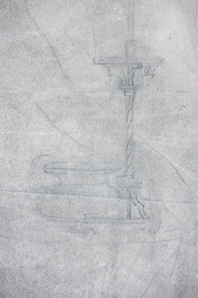 Female Allegory, Dancer, Classicist Drawing Squared 19th century