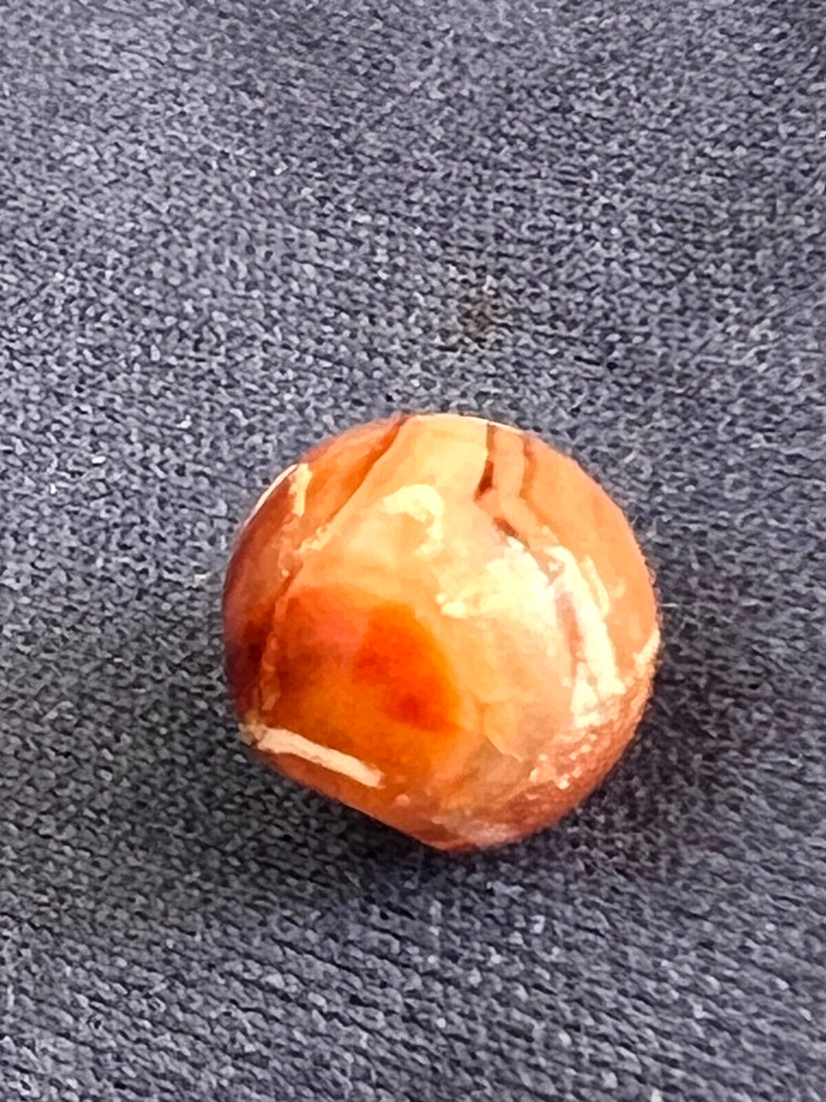 ANCIENT CARNELIAN ETCHED STONE TIBETAN BEAD - WAVE PATTERN - DZI - PYU (14)