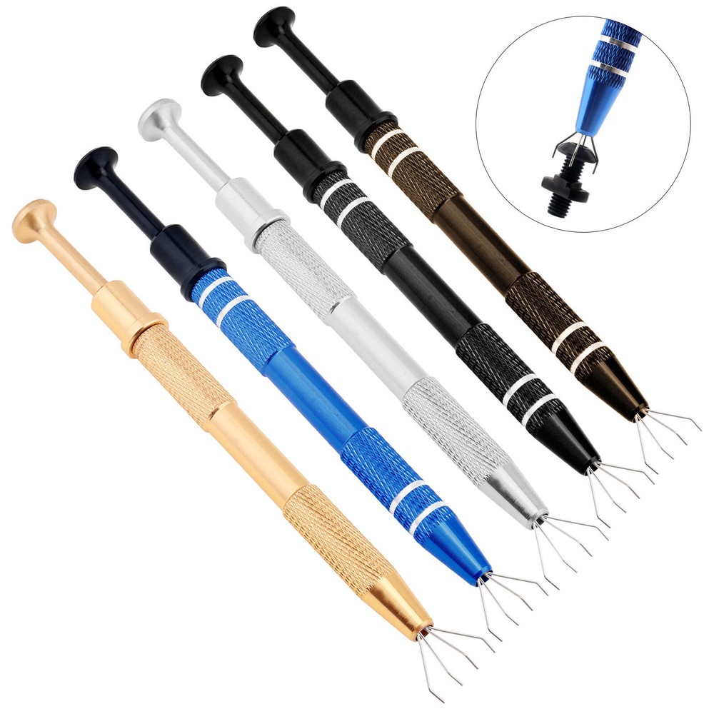 5pcs IC Chip Remover Tool IC PickupChip Extraction Tool Extractor Puller 4-Claw
