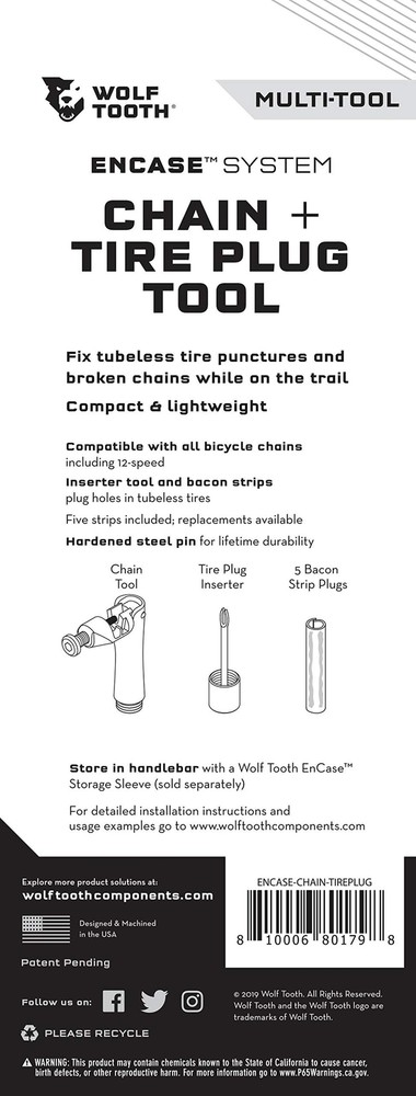 Wolf Tooth Components EnCase System Chain + Tire Plug Multi-Tool