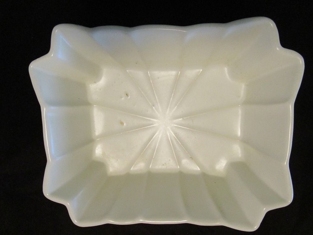 Vintage Regal-Hull Pottery Dish Bowl Planter Rectangular Paneled Cream #318 A