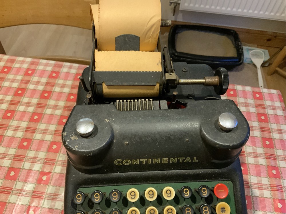 Vtg Antique "Continental" Adding Machine Calculator (Handle is Missing)