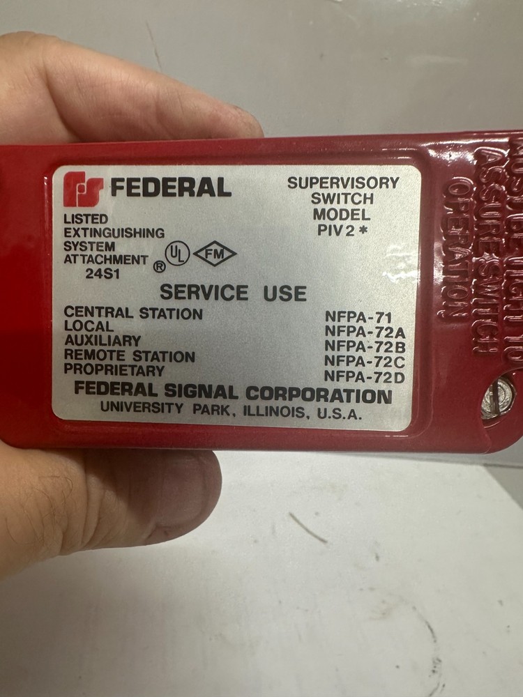 FEDERAL PIV2 SUPERVISORY SWITCH NEW FREE SHIPPING
