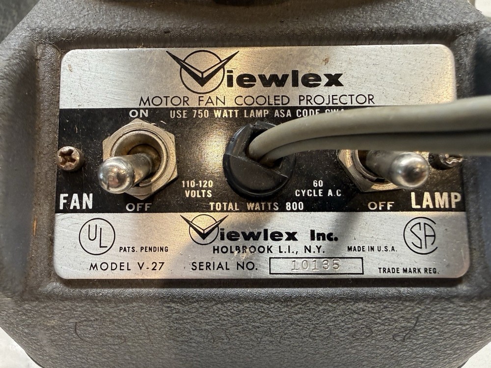 Viewlex V-27 Motor Fan Cooled Projector W/ Case - Read Description
