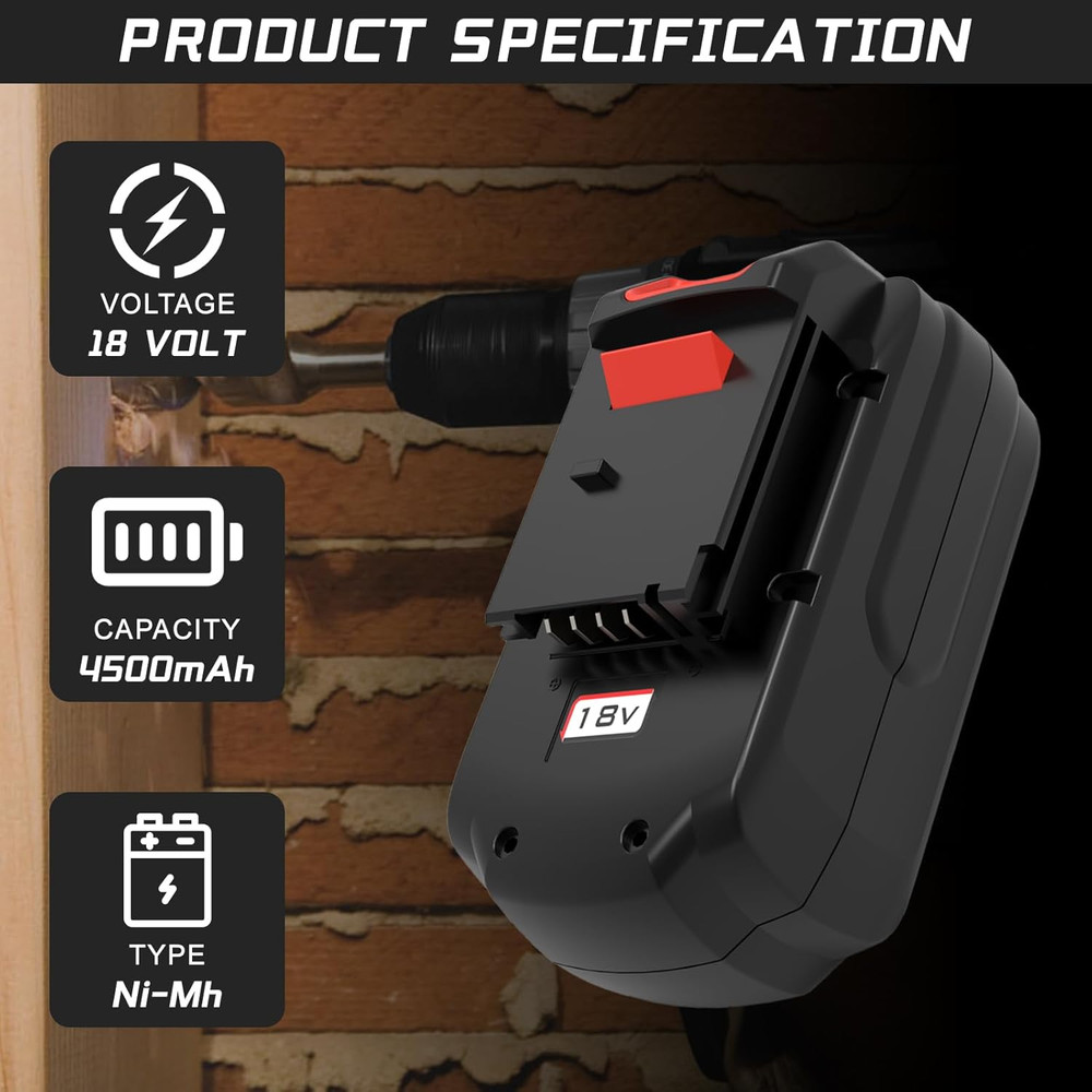 18V 18-Volt 4.8Ah Replacement Battery Pack for Porter Cable PC18B Cordless Tools