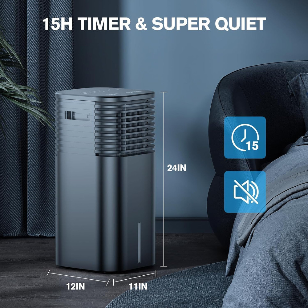 3-in-1 Portable Air Conditioner with Remote, Timer & 120° Oscillation