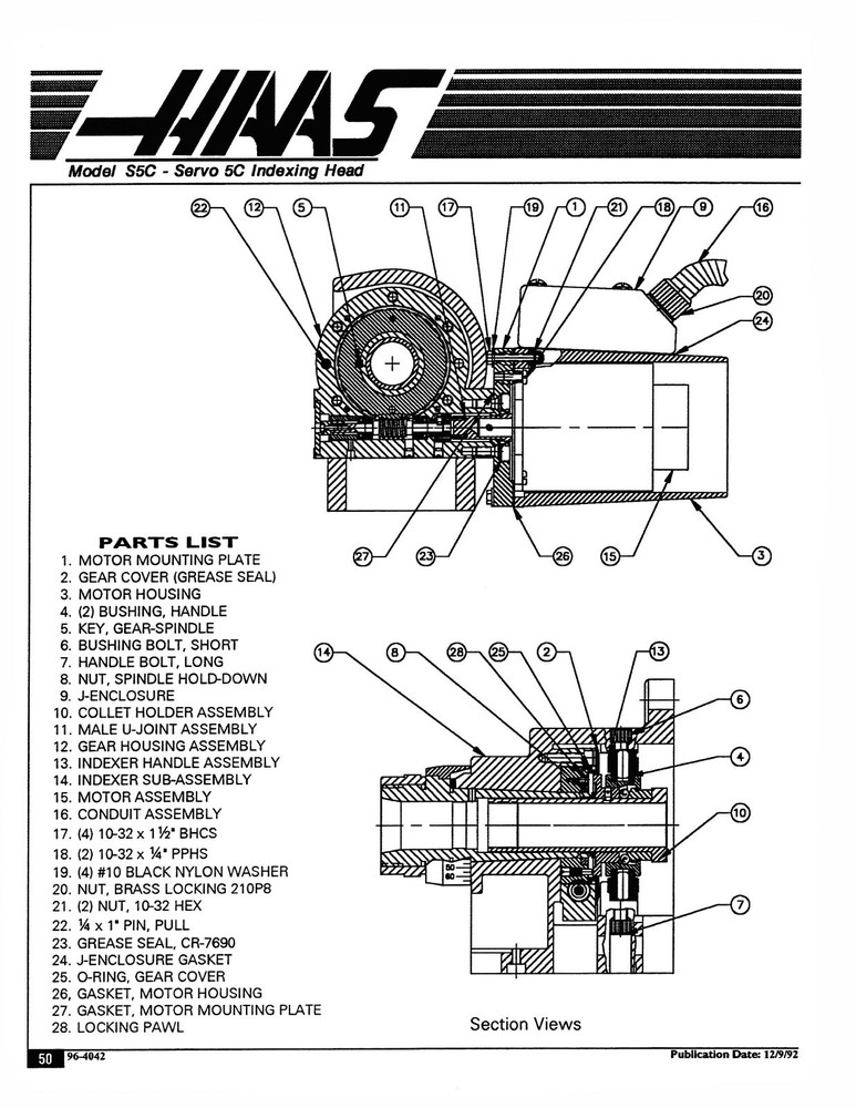 Haas Digital Indexing Head Model S5C Users Guide Manual *1086