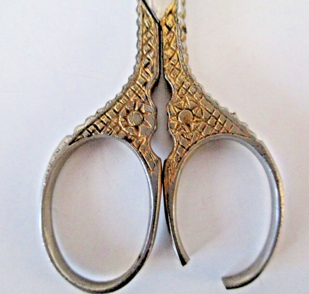 Needlework Embroidery Gold-Plated Scissors Ornate 3"