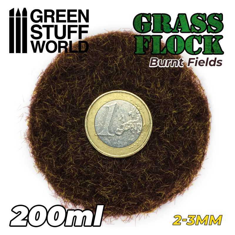 Green Stuff World 11149 Static Grass Flock 2-3mm 200ml - BURNT FIELDS