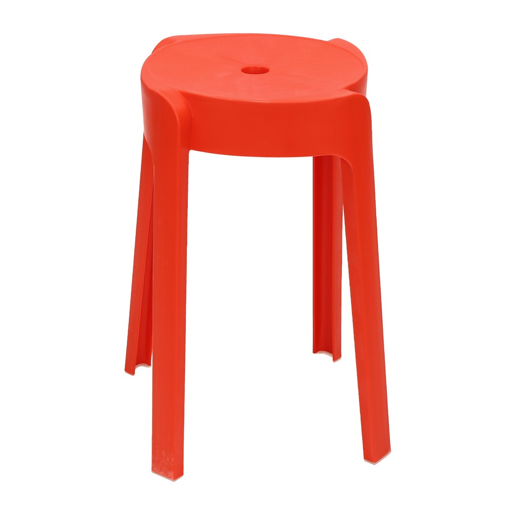 Plastic Stool Counter Kitchen Stools 18'' Set of 4 Backless Stackable Bar Stools