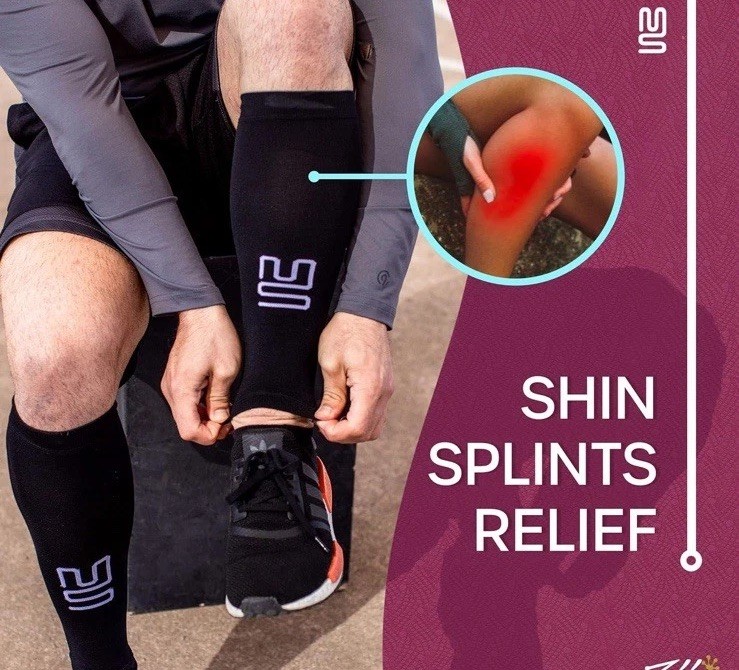 Modetro Sports Calf Compression Sleeves Relieves Shin Splints Size Medium