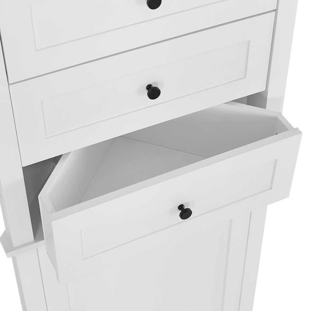 Corner Cabinet with Painted Finish, Triangle Design, Adjustable Shelves &