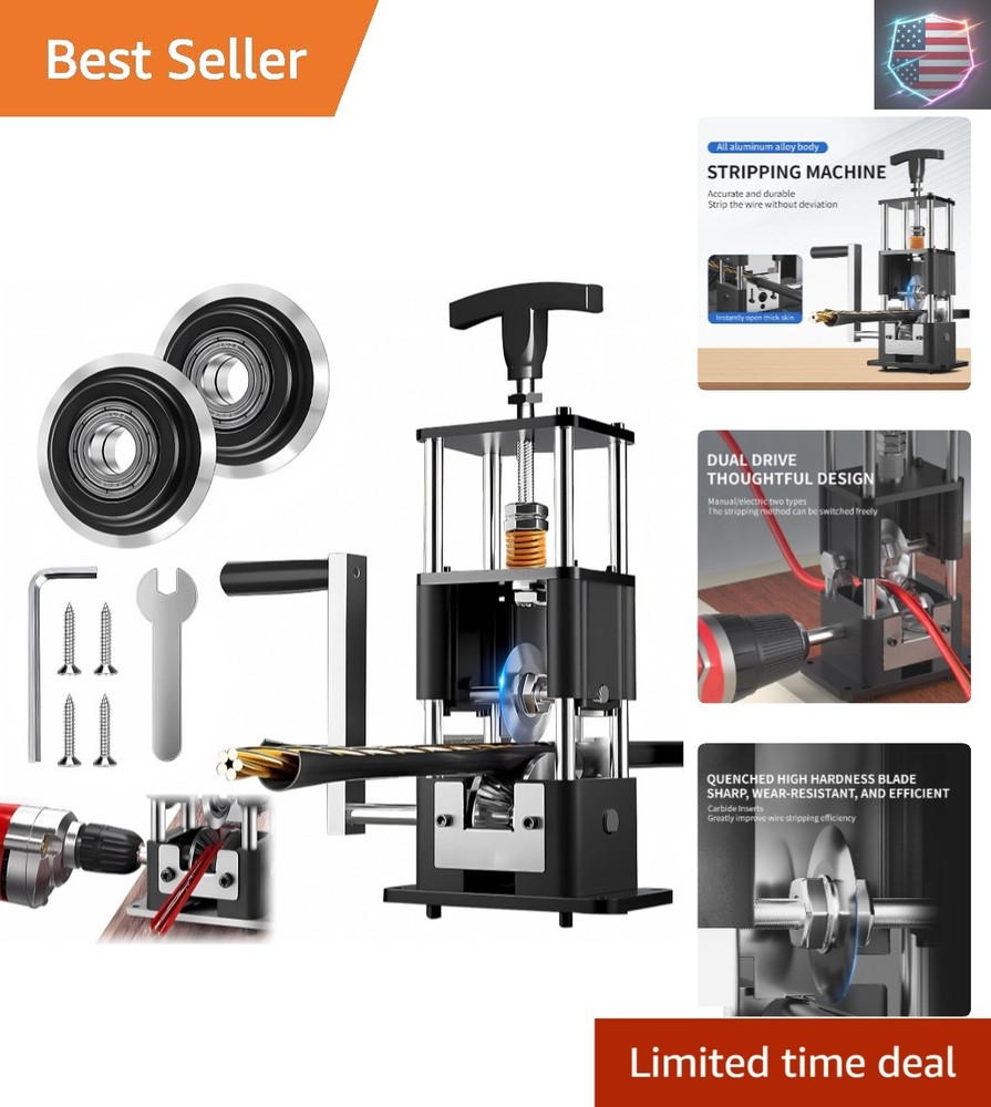 Copper Wire Stripping Machine, Adjustable 0.04” to 1”, Includes 2 Replaceable...
