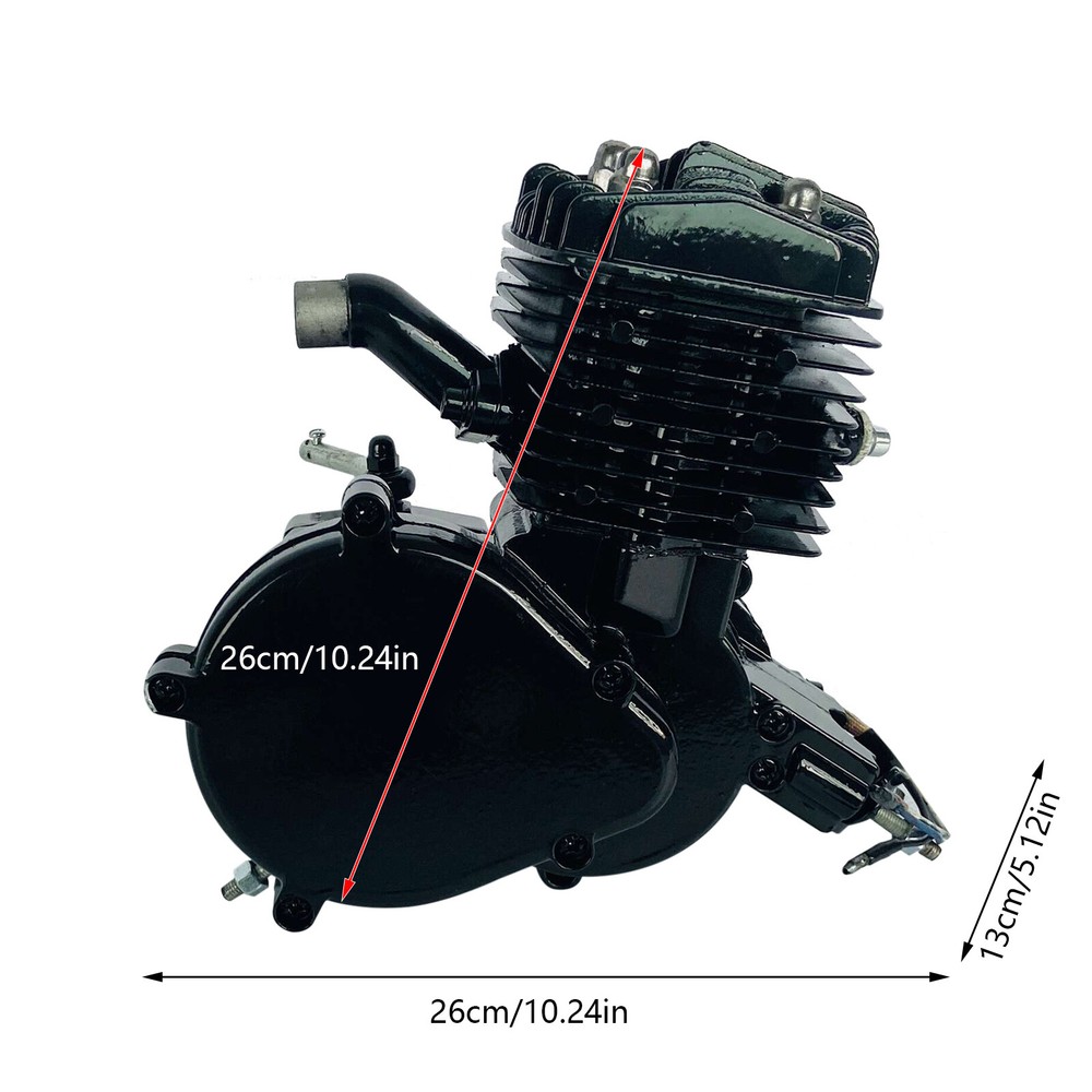 2 Stroke 80CC Bicycle Engine Kit, Gas Motor Engine Kit with CDI Ignition System,