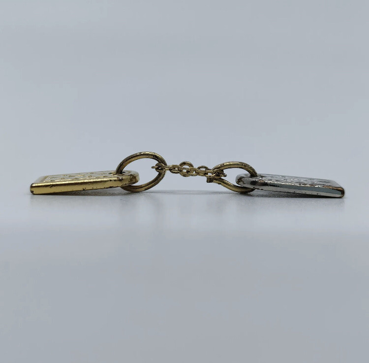 Authentic LOUIS VUITTON Monogram LV Initials miniature name tag Charm.