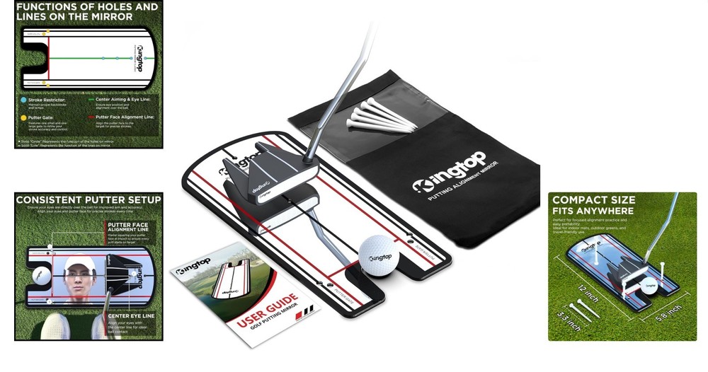 Foldable Portable Putting Mirror - Essential Training Aid for Consistent Putting