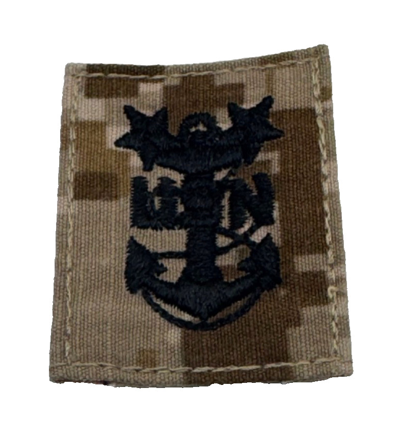 USN US Navy Master Chief E-9 AOR1 Desert Digital Camo Hook & Loop Patch