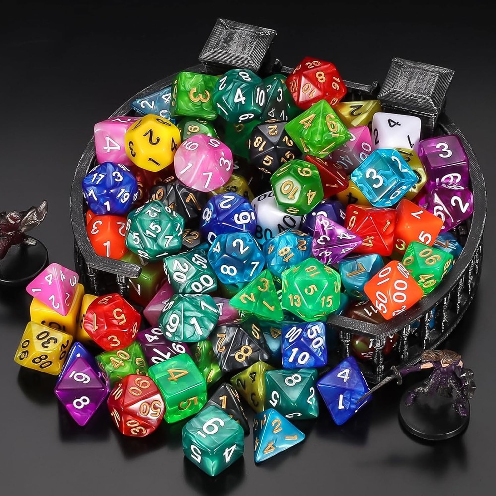 Colorful Polyhedral Dice Set for D&D RPG Games