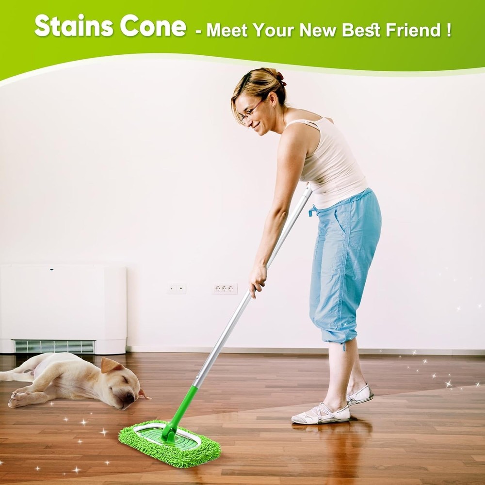 6-Pack Reusable Microfiber Mop Pads Compatible with Swiffer Sweeper Dry & Wet