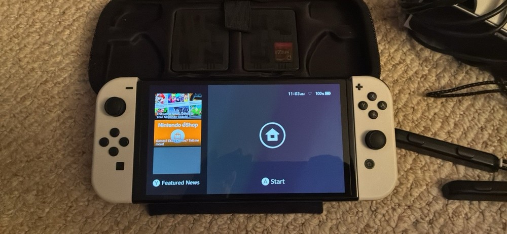 Nintendo Switch OLED Bundle Console, Joy-Con Controllers, Dock, Case, Zelda Game