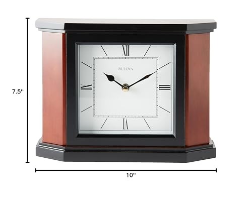 Bulova B1881 Holyoke Clock Small, Cherry Brown