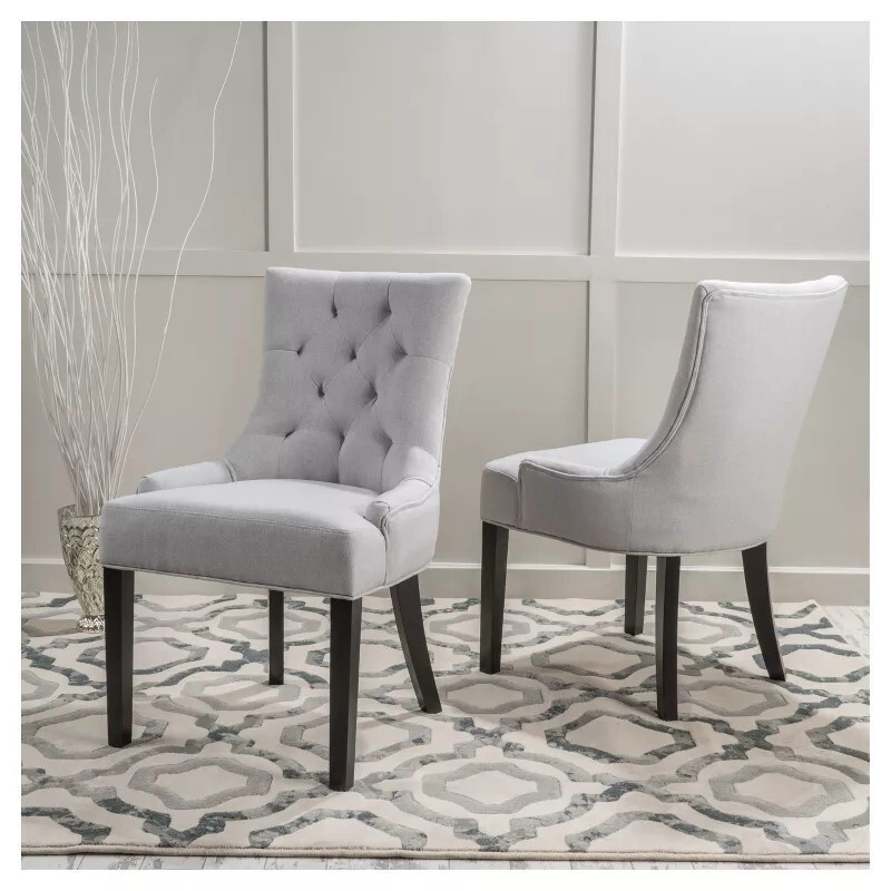 Christopher Knight Home Hayden Fabric Dining Chairs, 2-Pcs Set,Polyester, Light