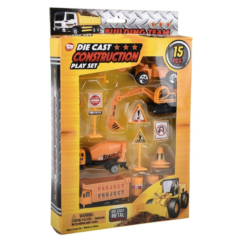 Diecast Construction Vehicles Play Set (15 Piece Per Set) Project Work Excavator
