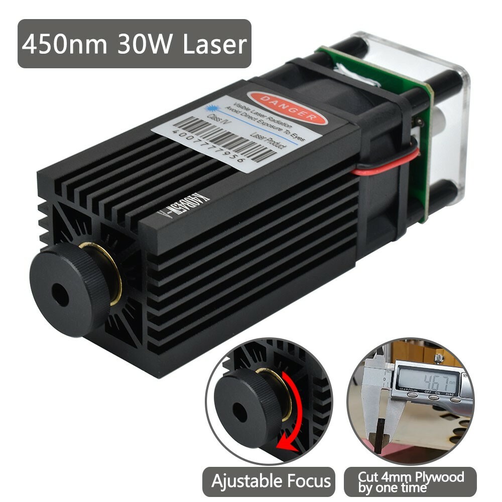 30W CNC Laser Module Head for Laser Engraving Cutting Machine Gift Goggles&Cable