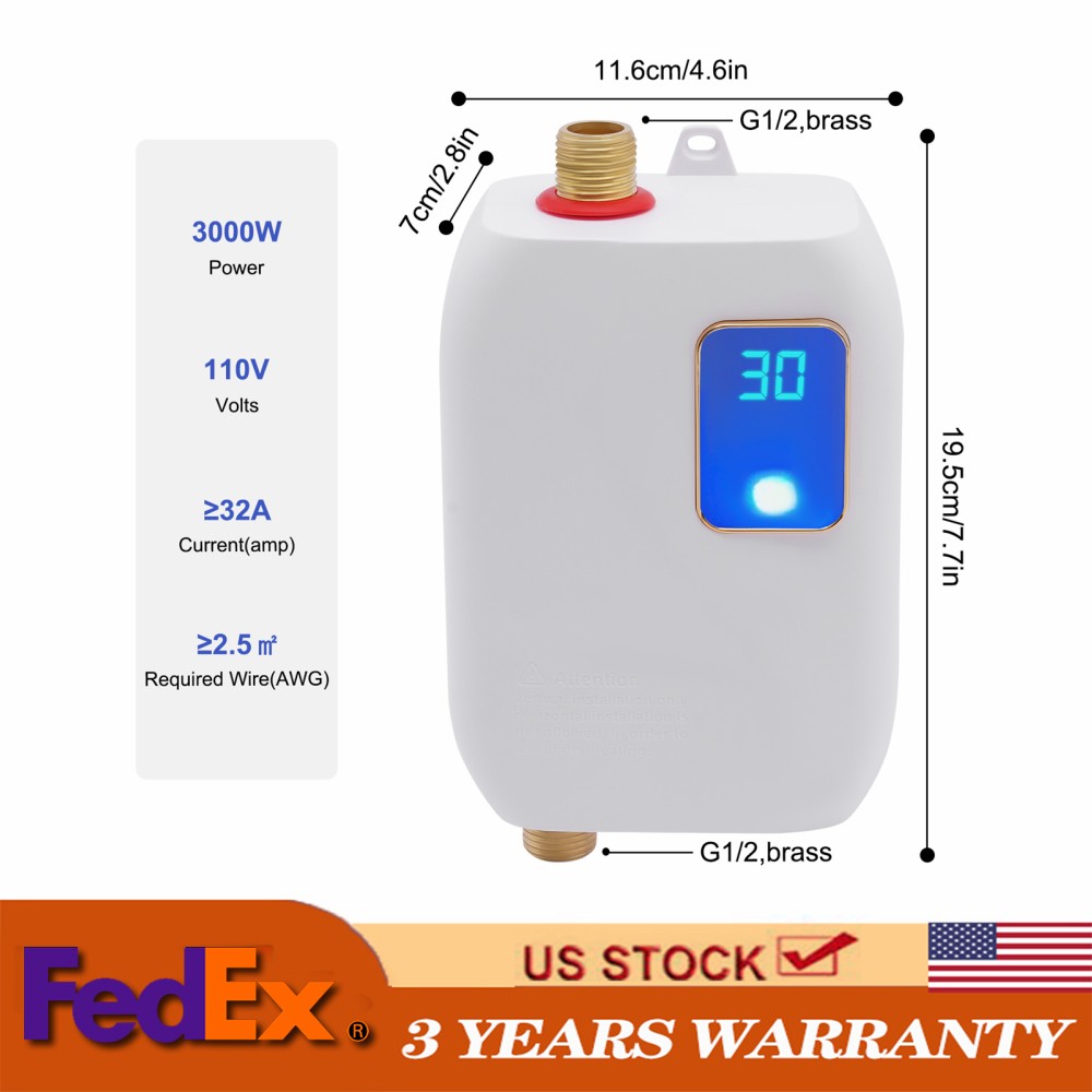 Mini Electric Instant Hot Water Heater 3000W for Kitchen Use