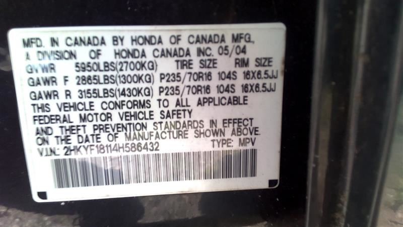 Blower Motor Front Fits 99-04 ODYSSEY 103641664