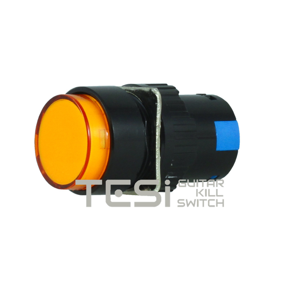Tesi NELLI 16MM LED Pushbutton Momentary Guitar Kill Switch EVH Style Orange