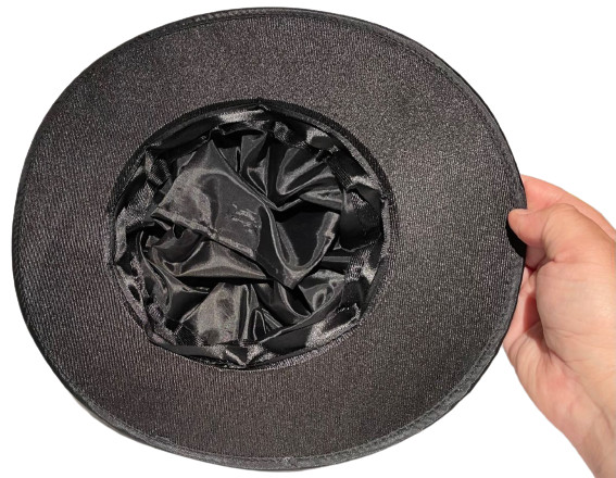 MAGICIAN SECRET COMPARTMENT TOP HAT Black Spring Folding Magic Trick Prop Pop Up
