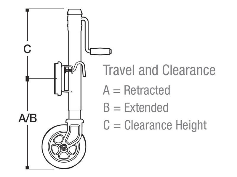 EJ-1000 - Bolt-On Swivel Trailer Jack