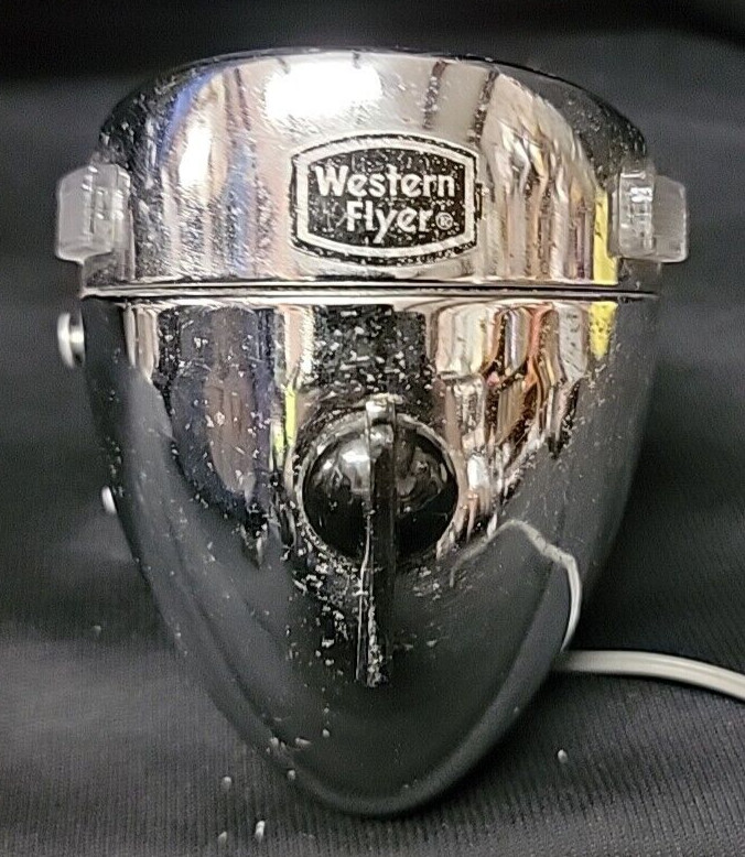 Vintage Western Flyer Bicycle Chrome Front Fender Light Working RARE