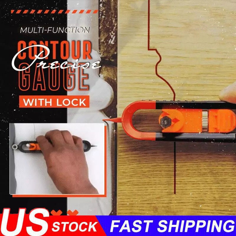 Profile Scribing Ruler Contour Gauge with Lock - Precise Scribe Tool Woodworking