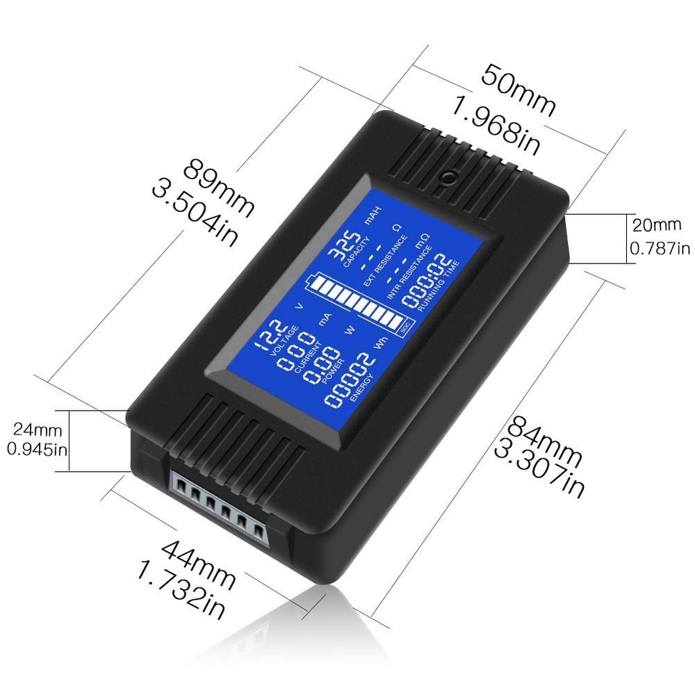 Comprehensive DC Battery Multimeter: 0-200V/0-100A with Innovative Display Modes