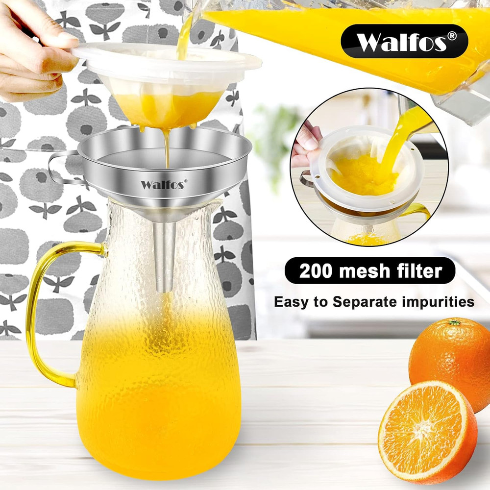 3Pcs Kitchen Funnel with 2 Removable Strainer & 1 Cleaning Brush & 1Pc 20